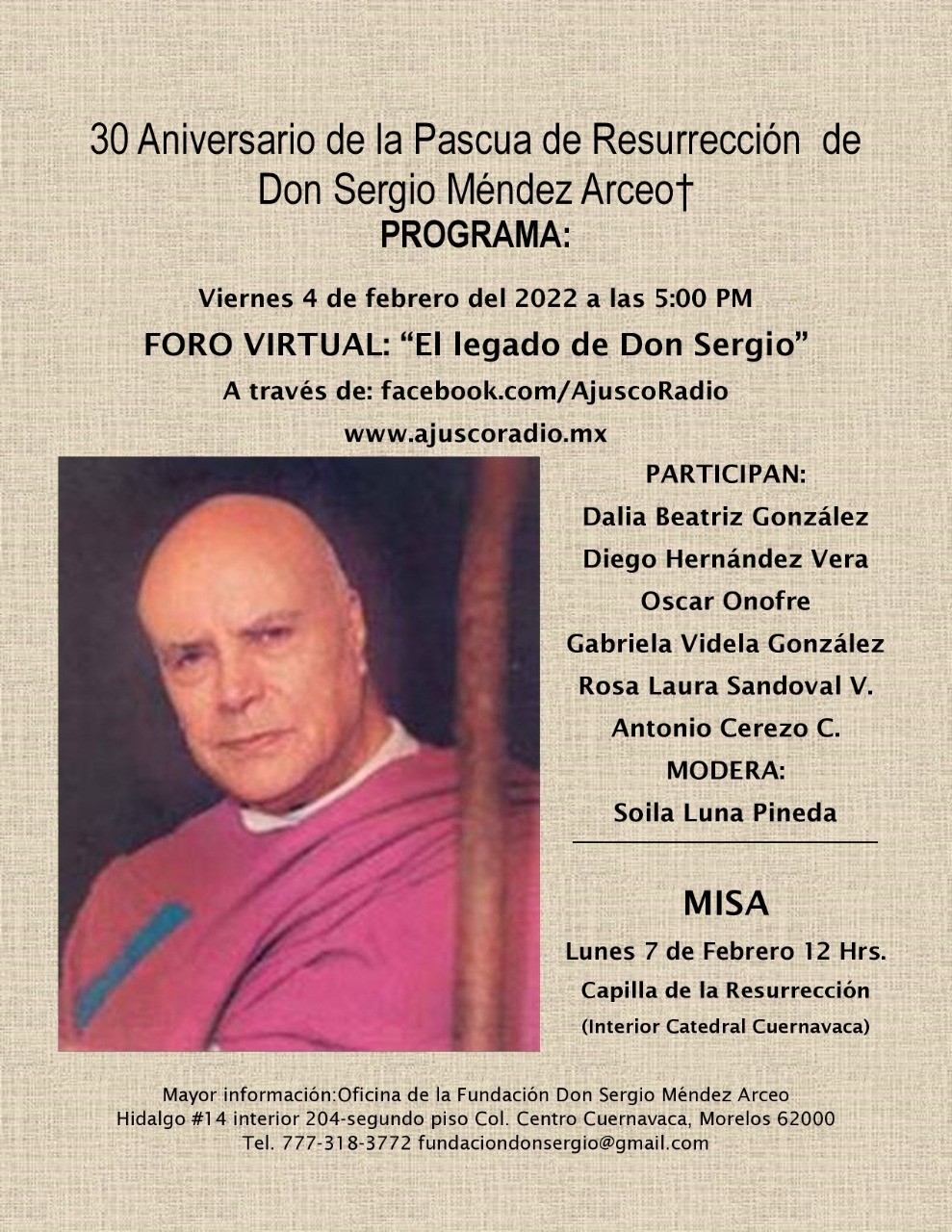 30° Aniversario de la Pascua de Don Sergio Méndez Arceo